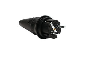 Stecher Schuko + cupla Schuko cu inel de blocare negru 16A